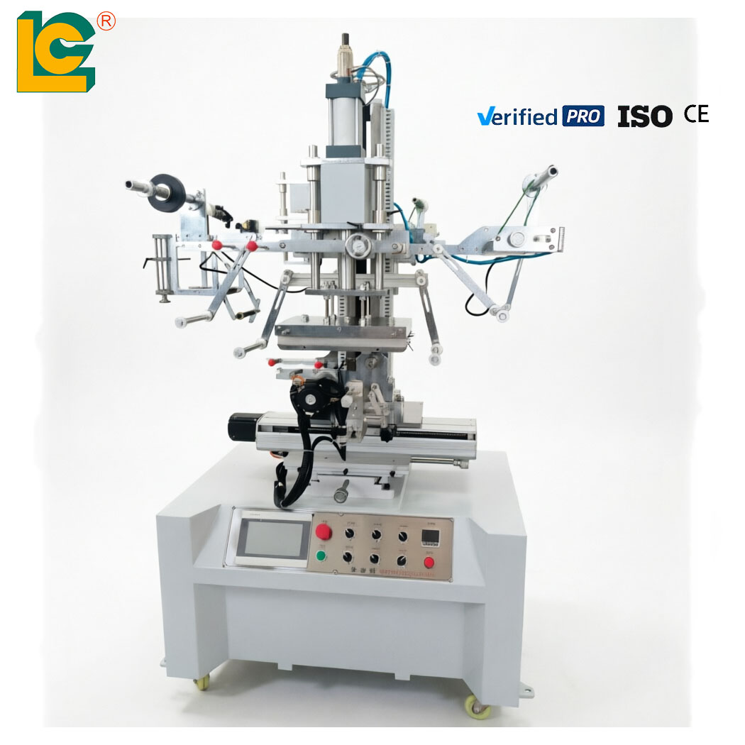 Servo Control Round Bottle Hot Foil Stamping Machine for Cups Jars Tubes Lipstick Cases and Cosmetic Bottle Lids