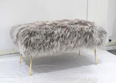 Genuine Mongolian fur Natural Curly Hair Tibet Lamb Fur Long Wool ottoman cover