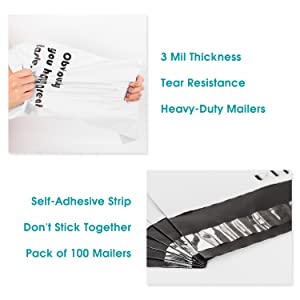 Mailing Envelopes, Shipping Bags for Clothing, Handle Shipping Bags 3 Mil Pretty Thick Self Adhesive Mailing Envelopes