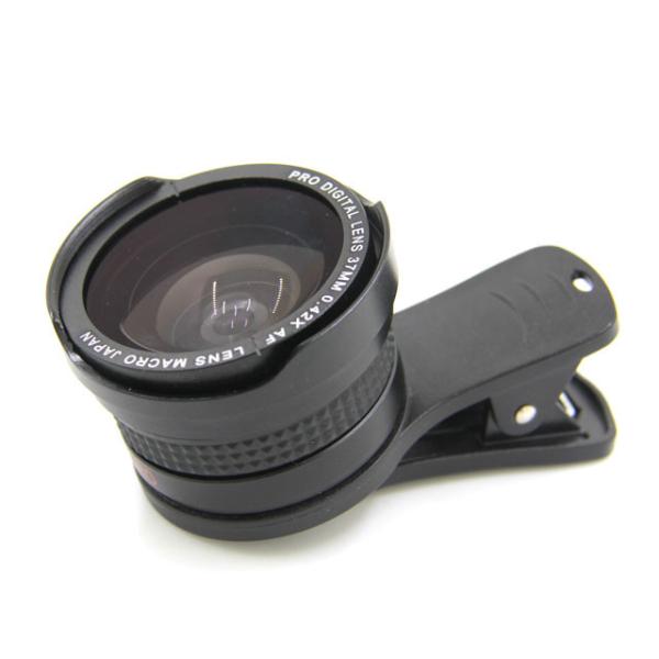 37mm 0.42X Cell Phone Fisheye Lens Attached Lens Aluminum Alloy Optical Lens