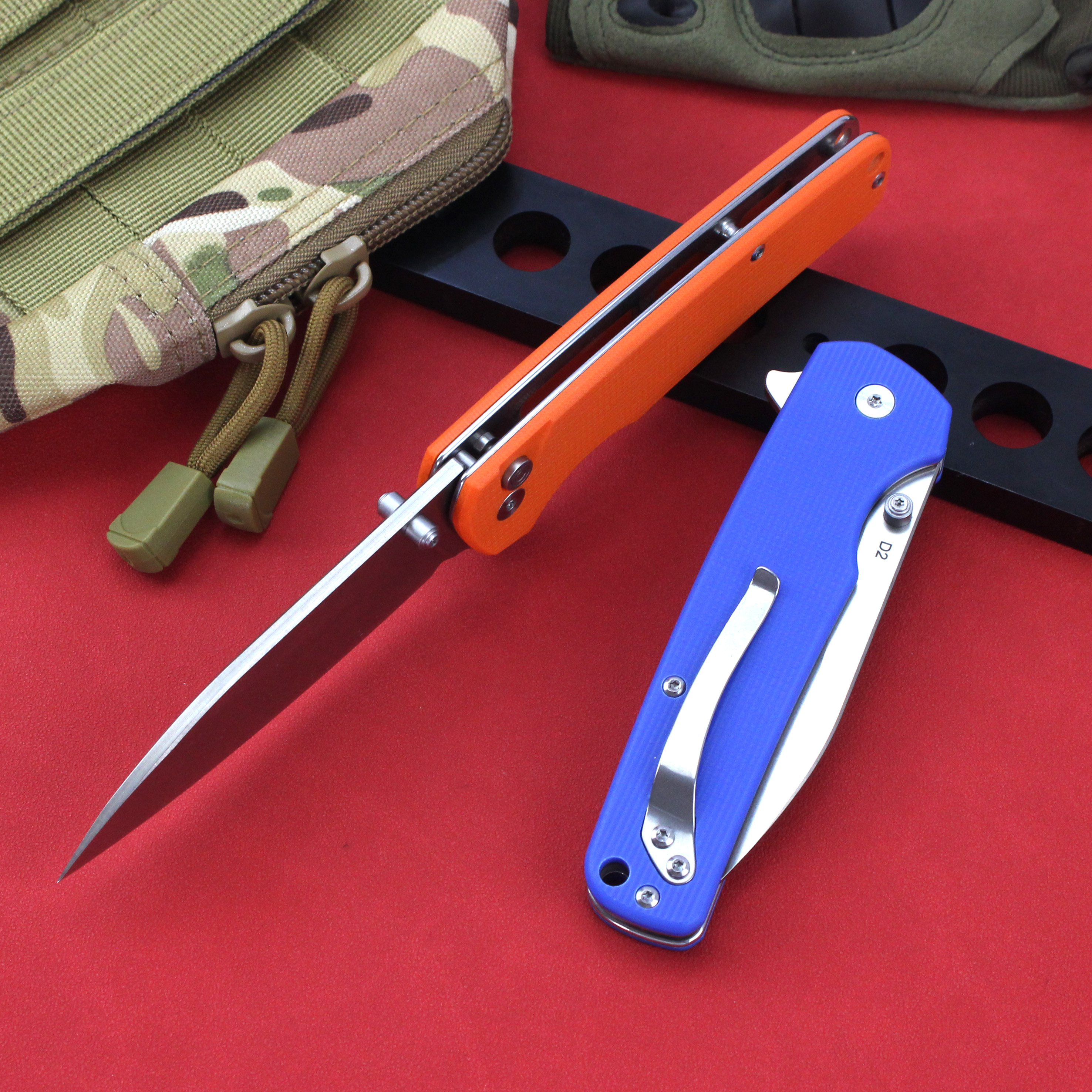 GT-T0036 Customizable Folding Knife  G10 Handle Surviving Knife Camping Portable Knife Tunafire