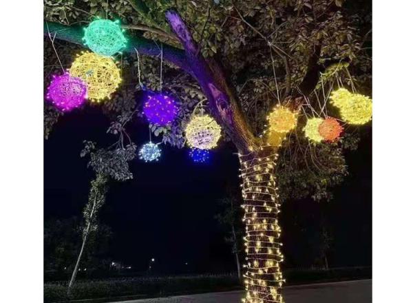 LED Iron Wire Ball Lawn Lamp Decorative Outdoor Lighting Project Garden Landscape Lamp Creative Light