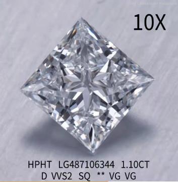 1.1 Ct Princesa Corte Laboratório Diamante Crescido Jóias D VVS2 HPHT Laboratório Diamante Crescido