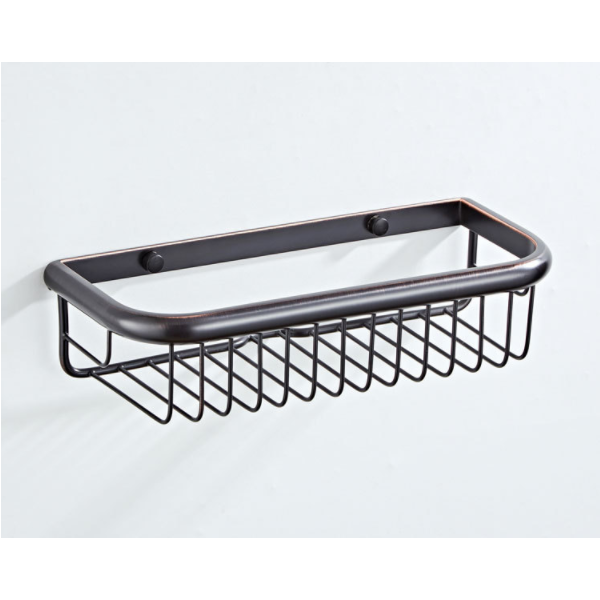 black Bronze Bathroom Towel Rack  Metal Wire Shelf Organizer Storage