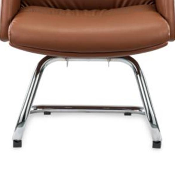 Ergonomic Office Chair Flexible Chrome Wheel Convenient Pu Leather Swivel Boss Manager Staff Modern Revolving Chair 