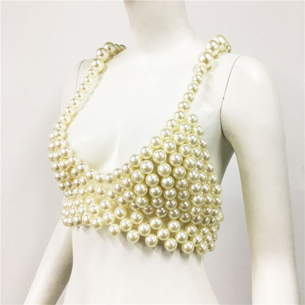 Outfit Spice Girl Vest Wholesale Price Pearl Retro 2025 Europe and America Sexy Suspender Nightclub Party Skirt White Geometric