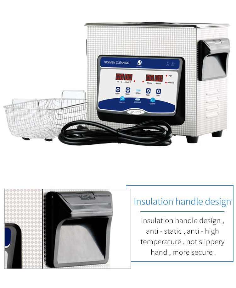 Lab Instrument Stainless Steel Ultrasonic Cleaner 3L 40Khz 120W Digital Timer Heated
