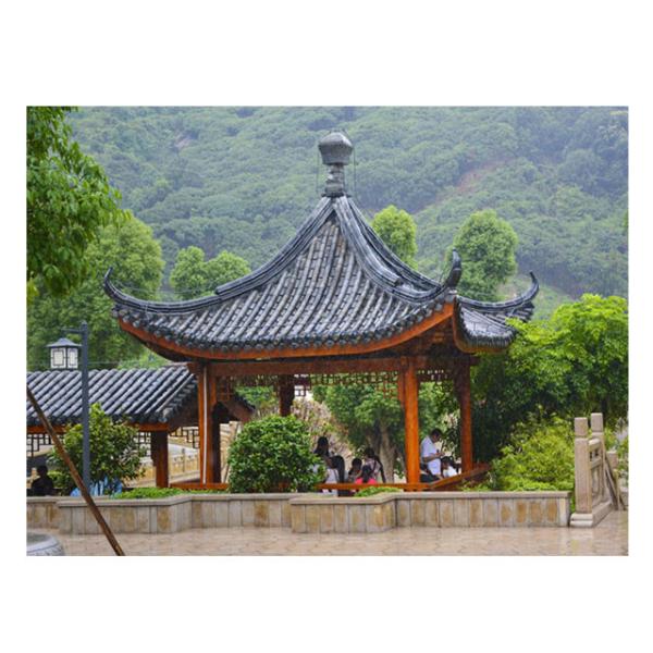 Pagode chinês Clay Roof Tiles House Ornaments 160mm Grey Ceramic Roof Tiles