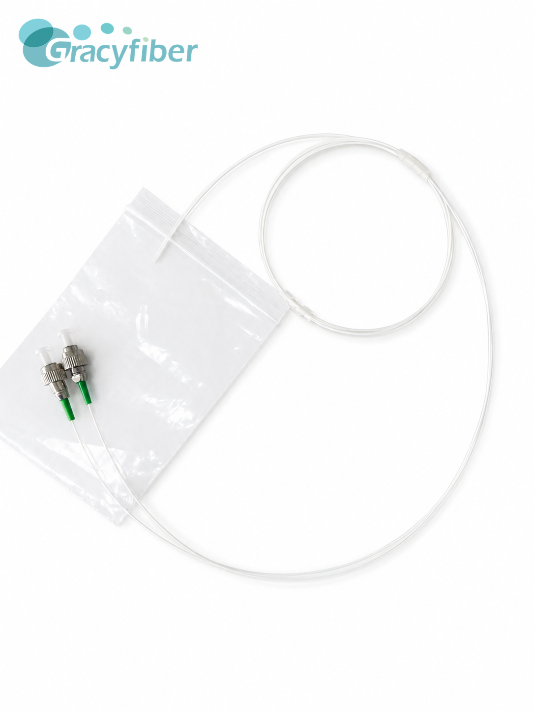 2CH Customized SM / MM Fiber Array (10x2.5x2.5mm) | Quartz 127/250 Pitch, 0° Angle | Low Insertion Loss 0.3dB FA with FC/APC Connector