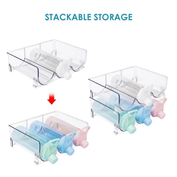 PET Wine and Drink Organizer Shelf for Kitchen Cabinet Fridge Plastic Bottle Holder