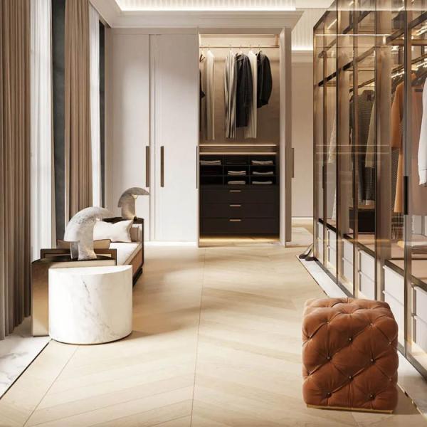 Wood Classic Simple MDF E1 Wardrobe Bedroom Sets Modern Armoire