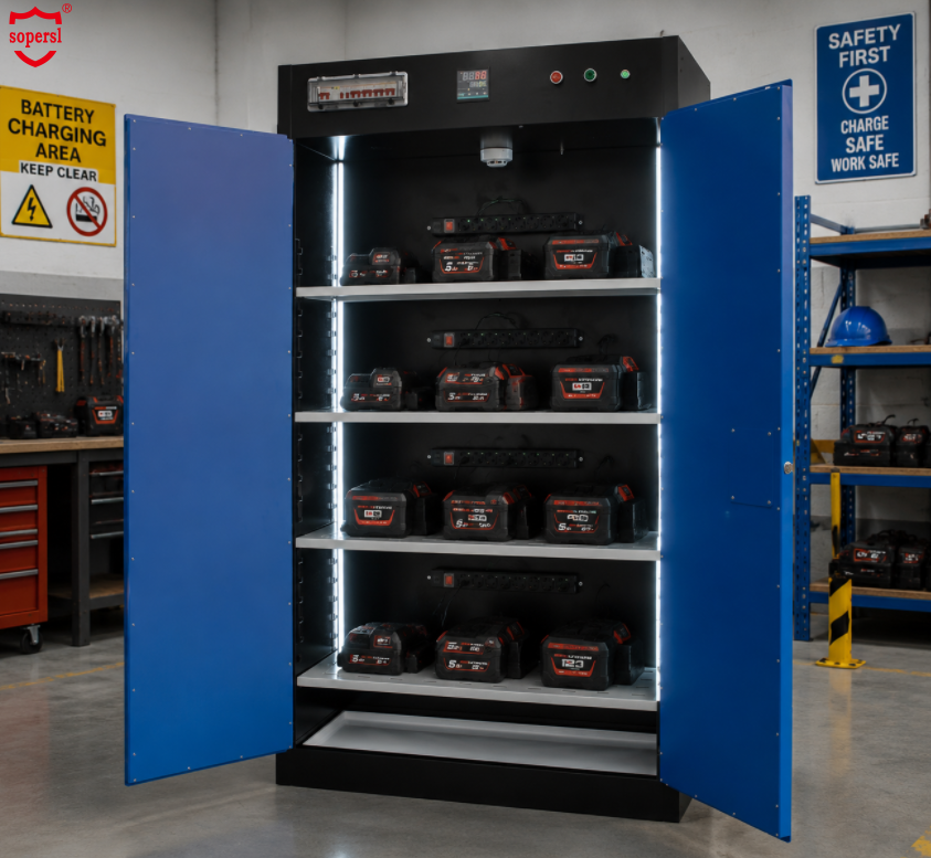 Lithium Battery Charging Cabinet for Safer Industrial Battery Management