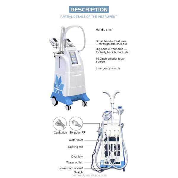 Multifunctional Vacuum Cavitation System With 4 Cryo Handles RF Fat Burning Machine