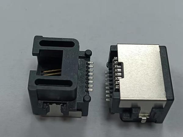 SMT Offset / Overhangs PCB RJ45 Jack , Modular RJ45 PCB Connector