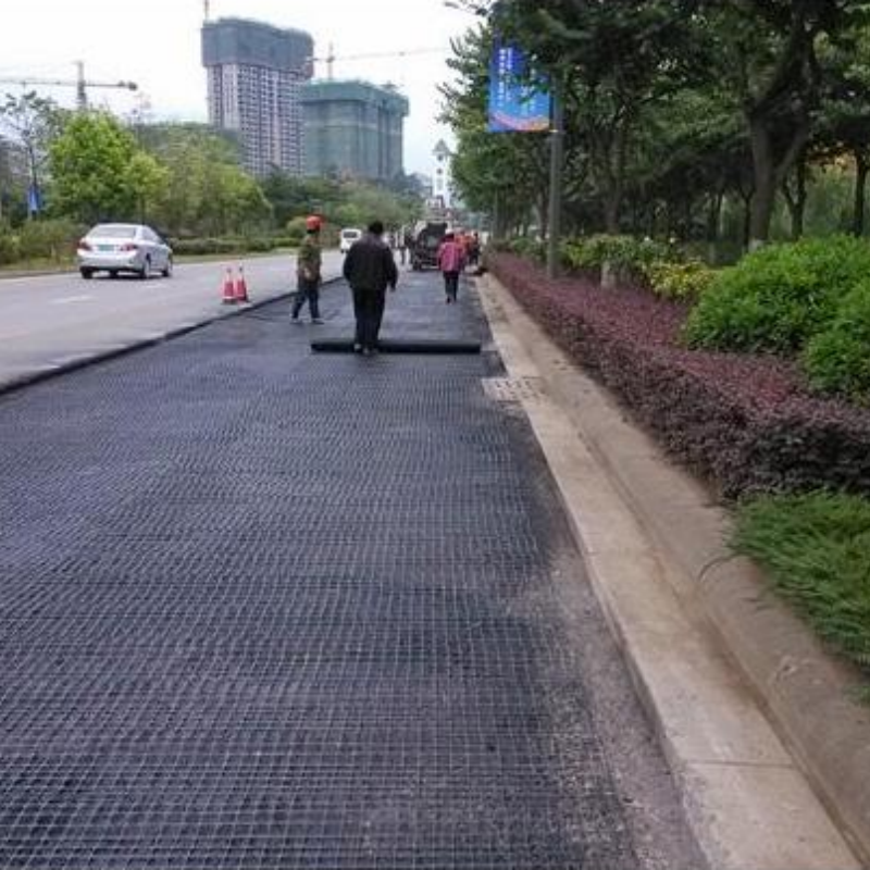 High Strength Low Creep Asphalt Reinforcement Fiberglass Geogrid Road Construction Material