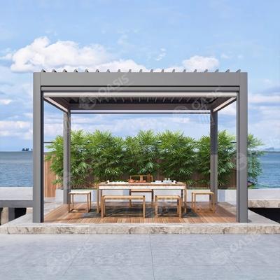Modern Hand Crank Light Duty Aluminium Pergola , Powder Coated Lightweight Gazebo