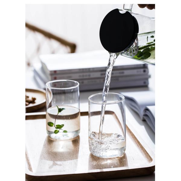 Неэтилированный стеклянный кувшин воды с емкостью крышки/ложки 1350мл силикона