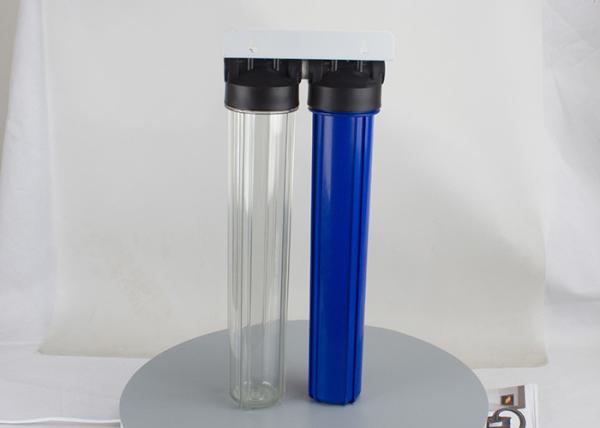 20'' slim twin sump blue  water filter housings with 1 inch in/out port