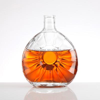 Custom Make Brandy Glass Bottle With Cap 250ml 500ml 750ml For Beverage Customization