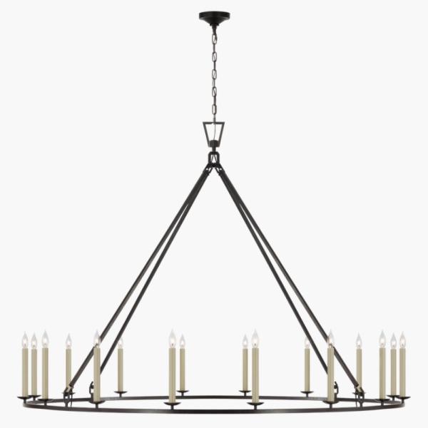 CHC 5276 Darlana Grande Single Ring Chandelier Polished Nickel / Aged Lron / Gilded Iron / Antique-Bumished Brass