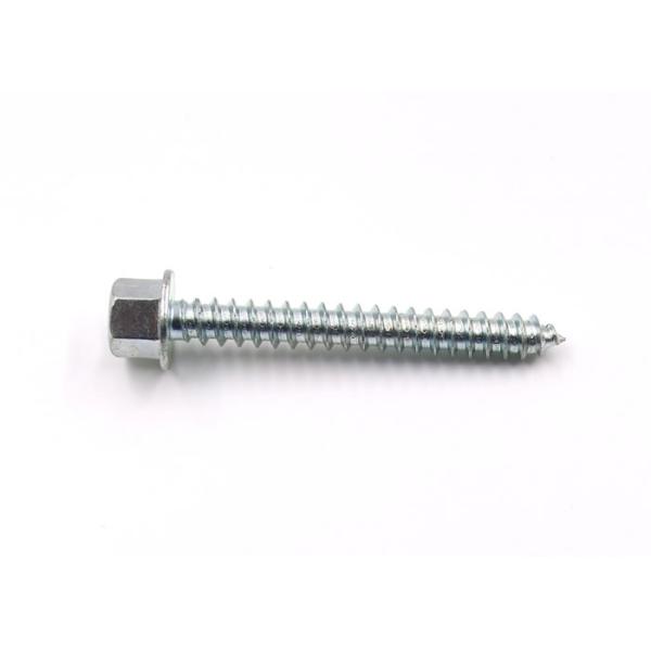 Galvanized Hardened Indented Hexagon Flange Head  Self Tapping Screws with Cone Point