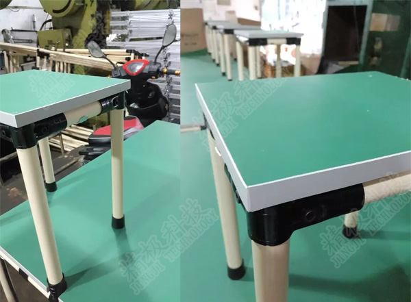 Adjustable Metal Joint For Pipe Rack Thickness 23mm T Type Black Tubing Joint HJ-1