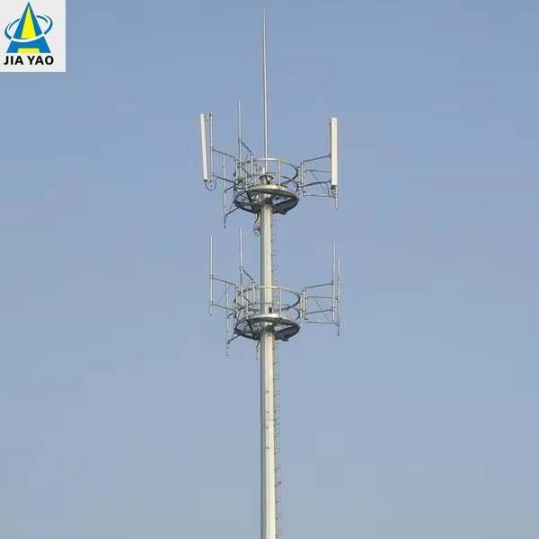 16 24 32M Monopole Communication Steel Tower Wind Resistant for 5G Urban Base Station