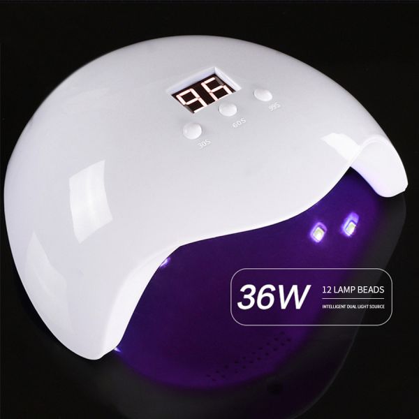 Professional UV LED Nail Lamp with 365NM & 405nm Twin Wavelength Lights, Rechargeable Battery, and Fast Curing Time for Salon and Home Use