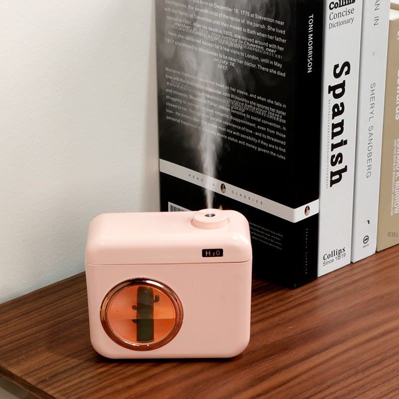 400ml Capacity Plastic USB Ultrasonic Humidifier Camera Shaped Design OEM Logo