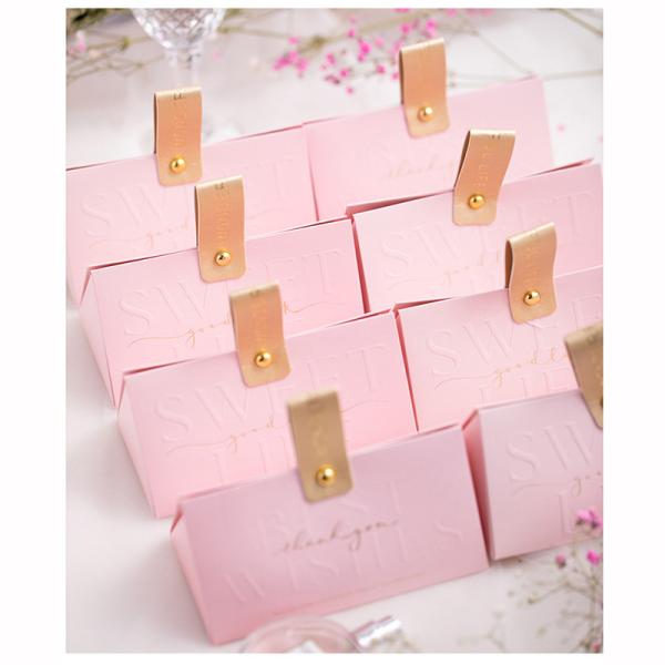 Luxury House Shaped Wedding Favor Box with Leather Handle