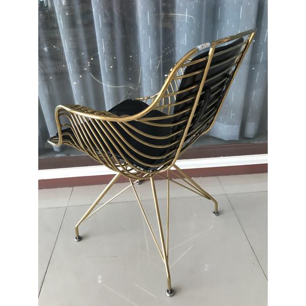 Contemporary Steel Bar Frame 64cm Faux Leather Dining Chairs