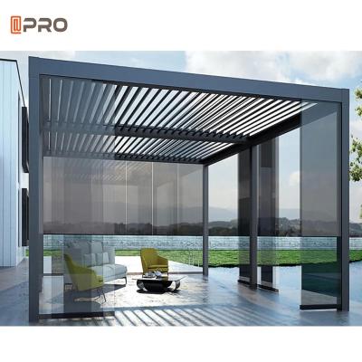 Waterproof Outdoor Modern Aluminum Pergola Retractable Sun Louver Roof Insulated Garden Pergola