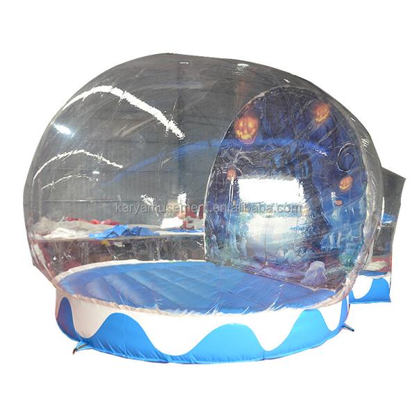 PORTABLE Halloween Snow Globe Tent Transparent Inflatable Bubble House Balloon For Kids