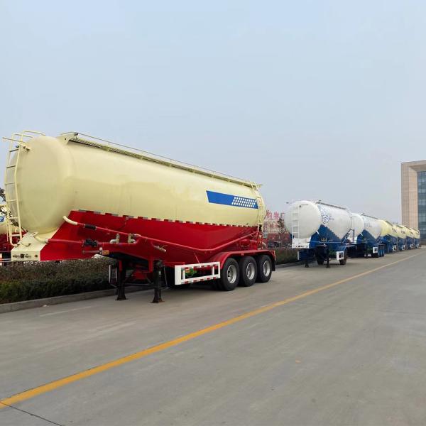Steel 3 Axle Dry Bulk Mixer Power Silo Cement Trailer with 12m3/Minute Air Compressor