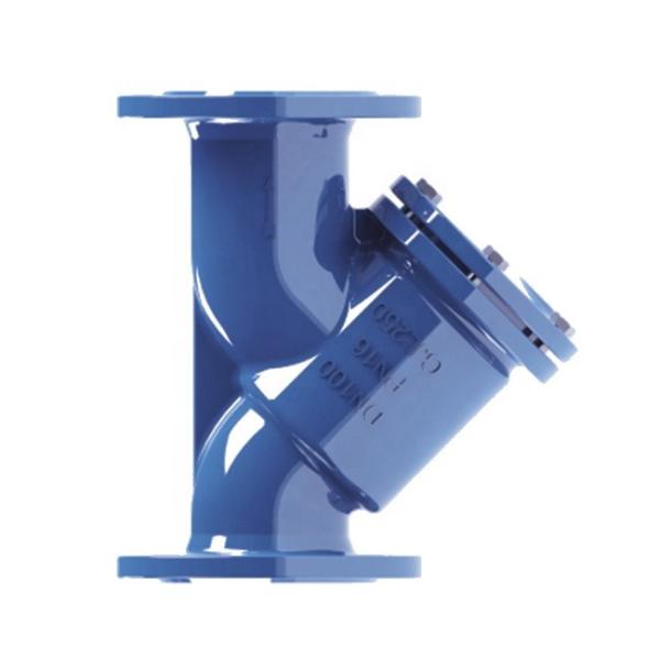 HJ DIN  Y Type Strainer Cast iron Double Flange Filter Blue RAL 5017