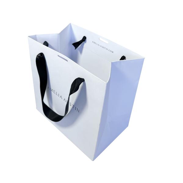 350gsm Luxury Simple Paper Handbag White Paper Gift Bags With Handles