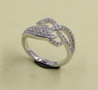 Brilhantes 925 Anéis em forma de coração de prata CZ Um toque de brilho Anel de amor de prata Sterling Anéis de prata empilháveis