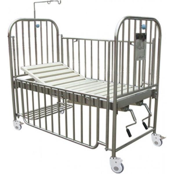2 Crank Manual Children Hospital Bed 1600 X 800 X 700mm Size
