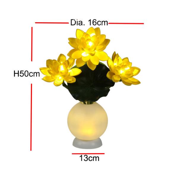 Simulation lotus lamp LED night light fake flower indoor living room bedroom ornamental decorative lamp