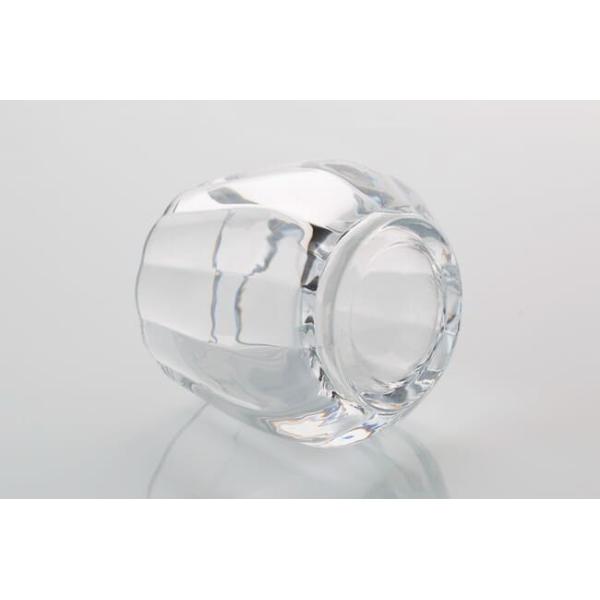3 Inch Clear Faceted Round Glass Votive Candle Holders Machine Pressed