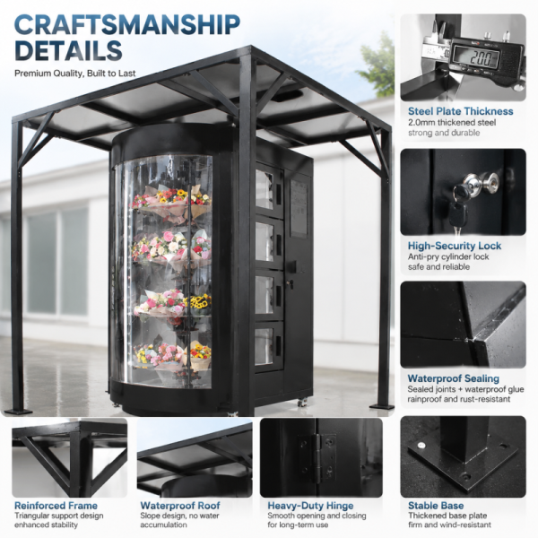 Winnsen Adjustable Humidity Fresh Flower Vending Machine with 7+ Days Freshness and 18.5
