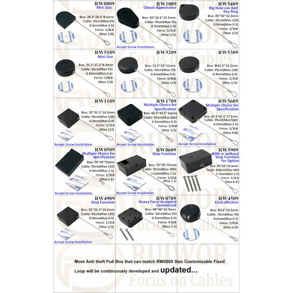 RW5409 Heart-Shaped Security Pull Box Plus Size Customizable Fixed Loop End