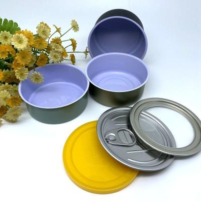 D99x27mm Boîte d' étain en métal vide avec couvercle ouvert, boîte d' étain ronde pour les poissons / soupes / bœufs / moules / ananas / tomates