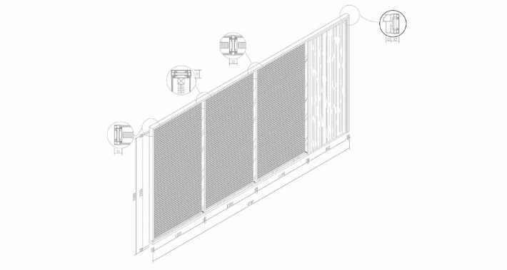 108mm Single Glass Partition Wall Mounted Tempered Glass