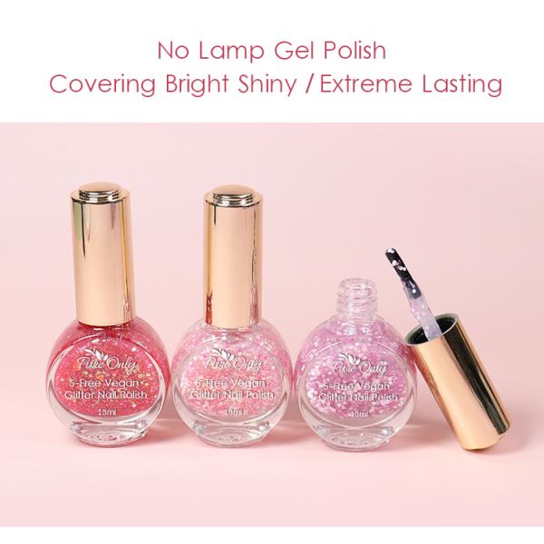 12 couleurs pures uniquement personnalisées Glitter respirant vernis à ongles pour salon d'ongles MSDS certifié 12 couleurs 12 couleurs 12 couleurs