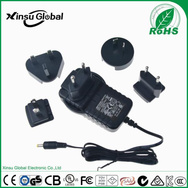 UK AU US EU plugs Interchangeable plugs power adapter 12 Volt 2 Amp