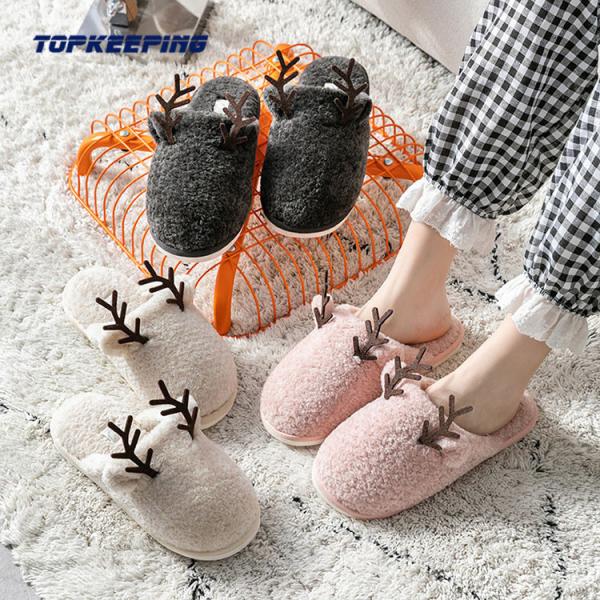 Open Heel Woman Furry Slippers EUR36 - 41 For Home
