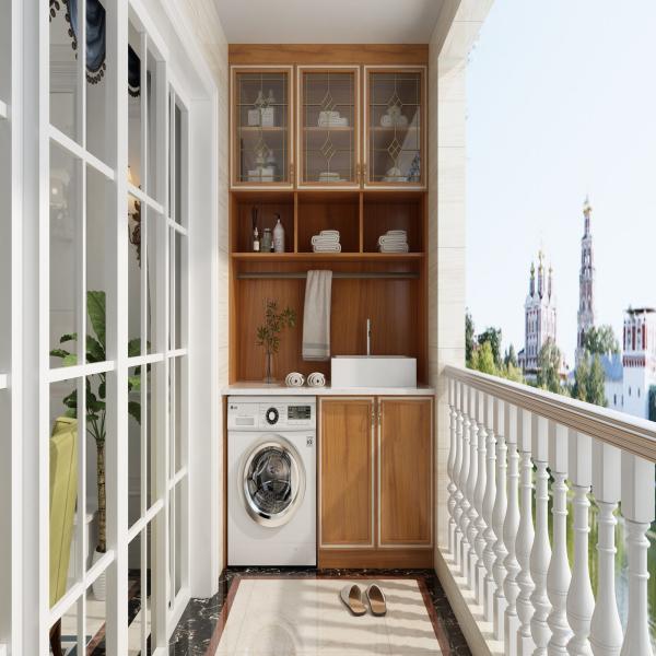 YALIG High End Moder Design Waterproof Custom Laundry Room Sink Cabinet for Washing Machine