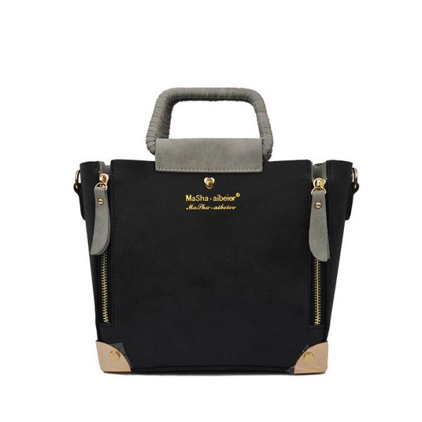 2016 new women's fashion spell color Korean Metal Boston handbag shoulder Messenger Bag