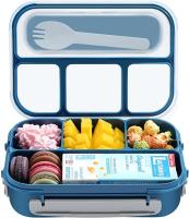 Boîte de déjeuner Bento en plastique de 1300 ml Boîte de déjeuner Bento bleue pour enfants